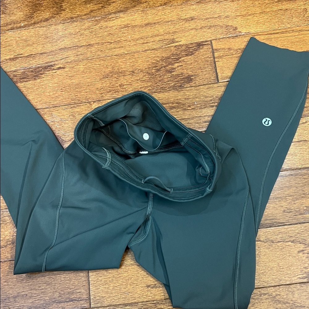57. Lululemon army green base pace high rise crop 21” legging 0 - Picture 4 of 5
